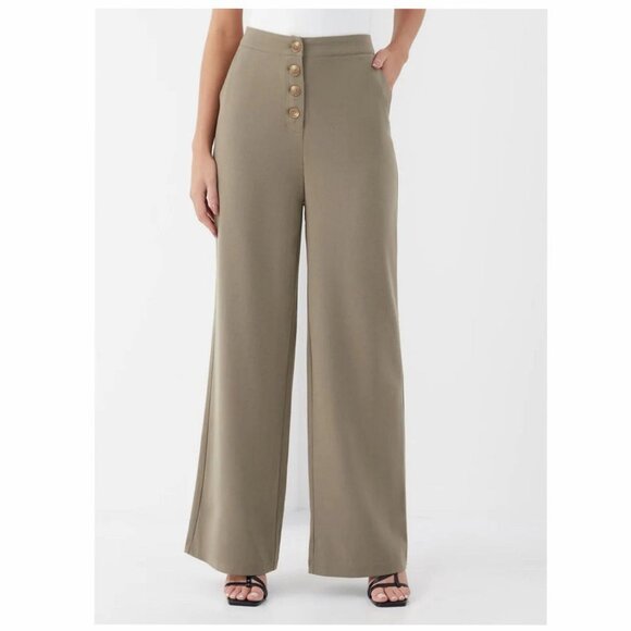 4th + Reckless Nile Button Detail Wide Leg Trouser - Picture 3 of 7